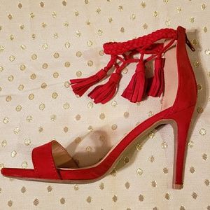 Red heels with Tassels size 7
